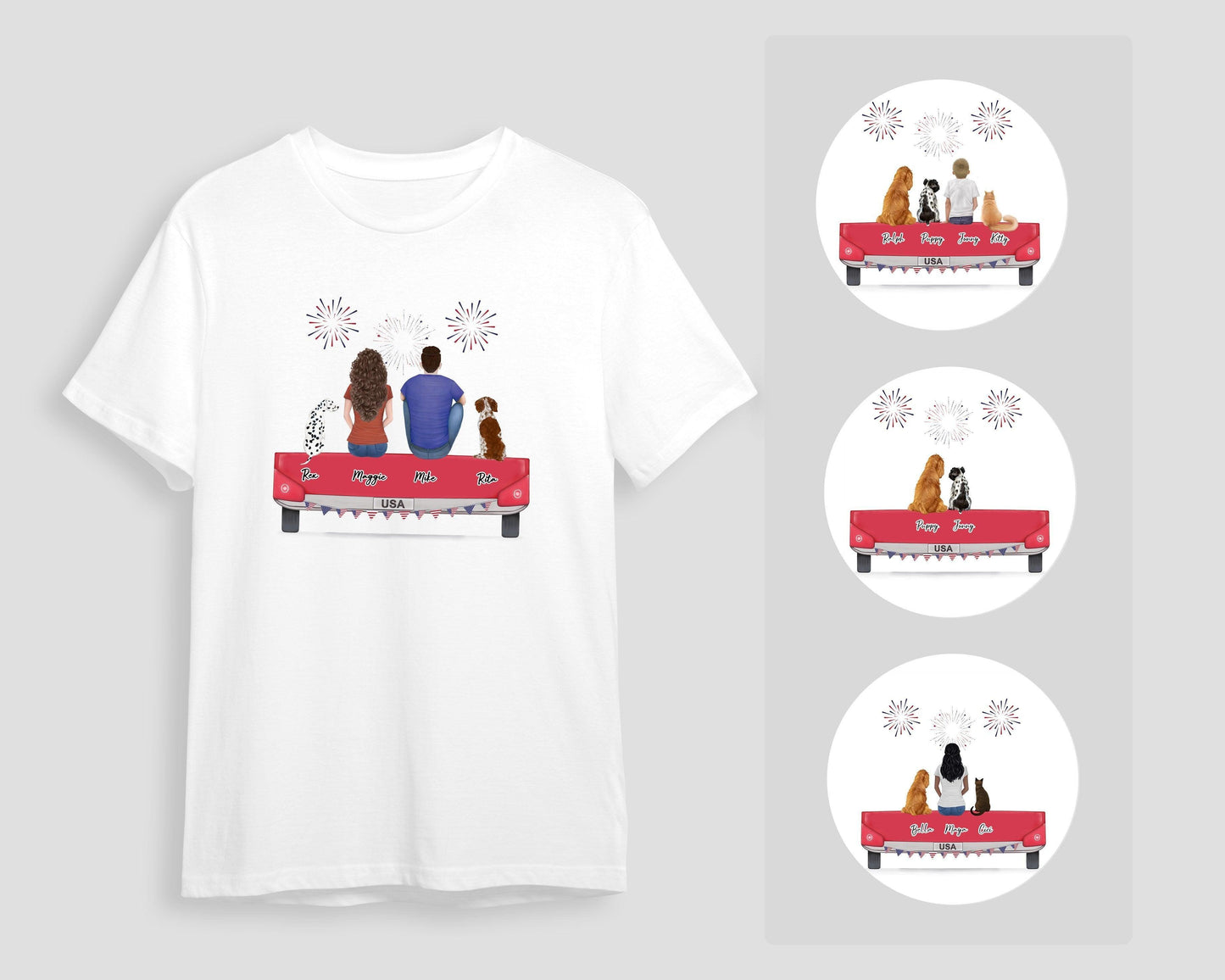 4th of July Personalized Pet & Owner T-Shirt