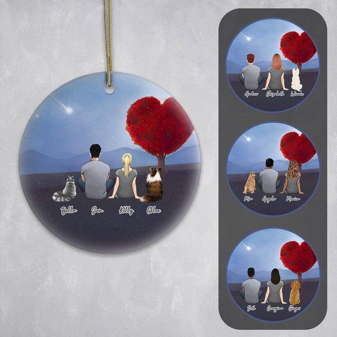 Heart Love Circle Ornament - Personalized Pet & Owner