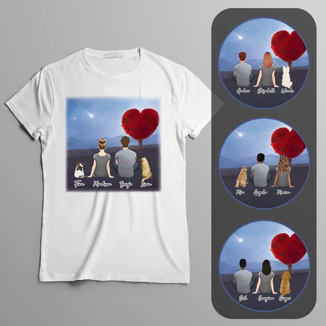 Heart Tree Personalized Pet & Owner T-Shirt