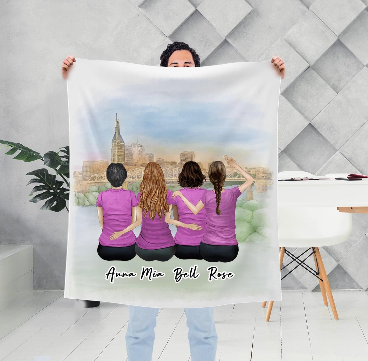 Nashville Personalized Best Friend Sister Blanket