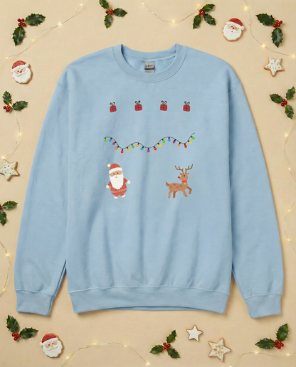 Custom Pet Holiday Sweatshirt - Santa Friends for Light Colored Shirts