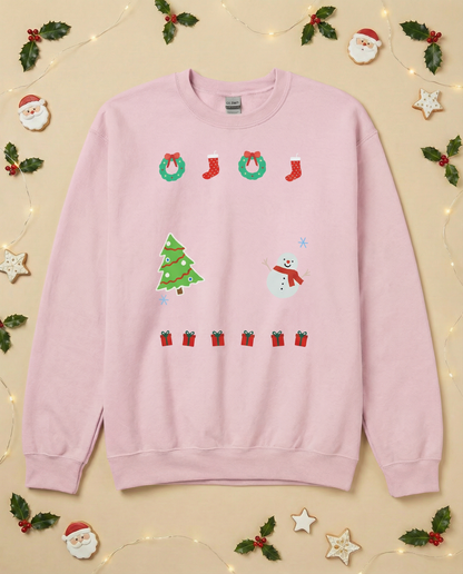 Custom Pet Holiday Sweatshirt - Xmas Tree Friends for Light Colored Shirts