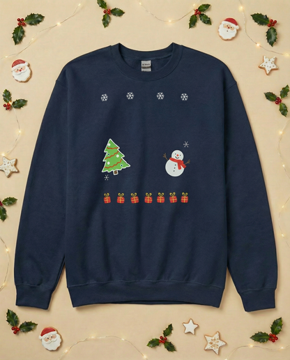 Custom Pet Holiday Sweatshirt - Xmas Tree Friends for Dark Colored Shirts