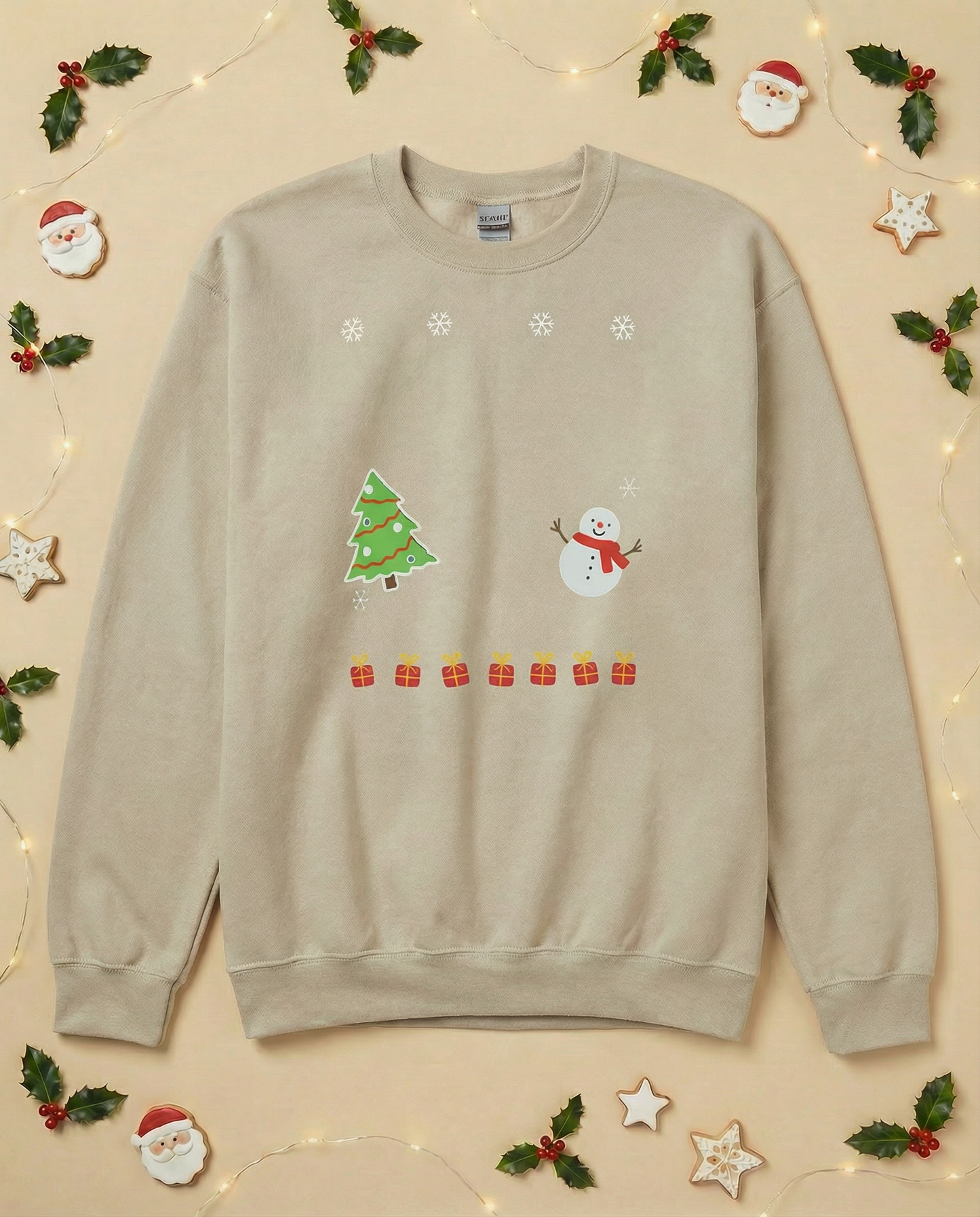 Custom Pet Holiday Sweatshirt - Xmas Tree Friends for Dark Colored Shirts