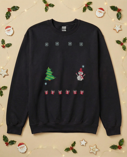 Custom Pet Holiday Sweatshirt - Xmas Tree Friends Knitted