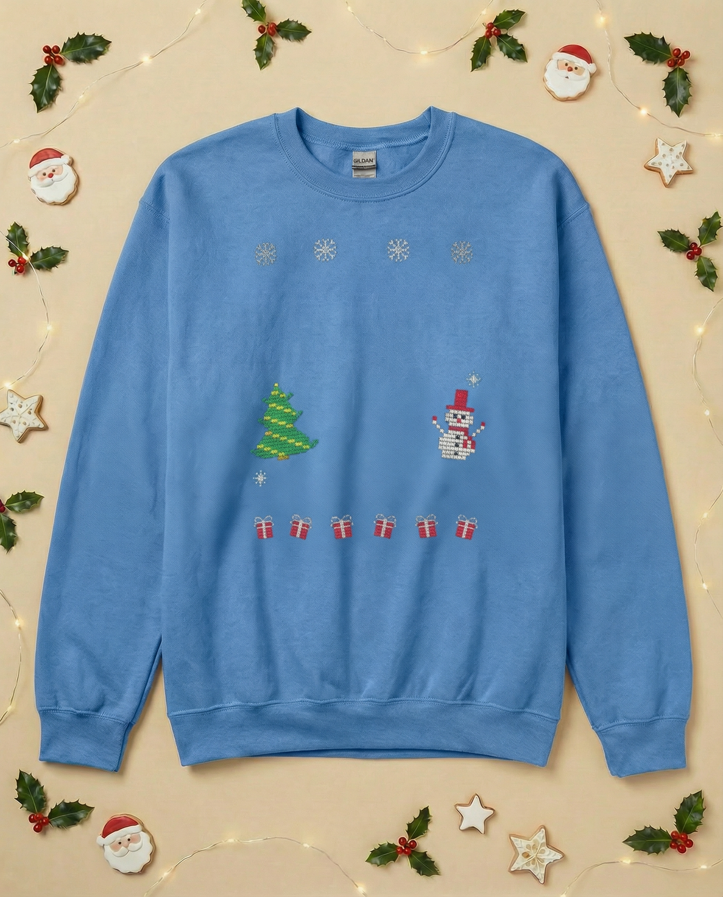 Custom Pet Holiday Sweatshirt - Xmas Tree Friends Knitted