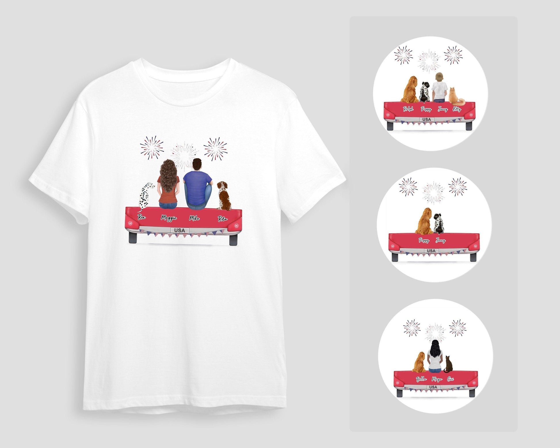 4th of  July Personalized Pet & Owner T-Shirt