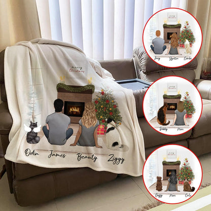 Christmas Scene Personalized Pet & Owner Custom Printed Blanket