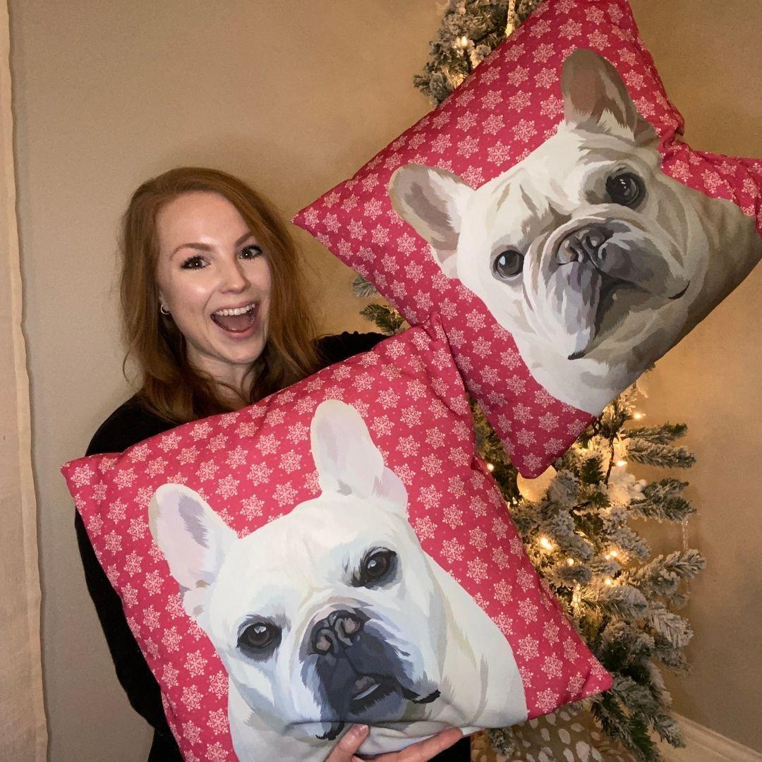 Custom Pet Couch Pillow with Cover