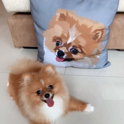 Custom Pet Couch Pillow with Cover