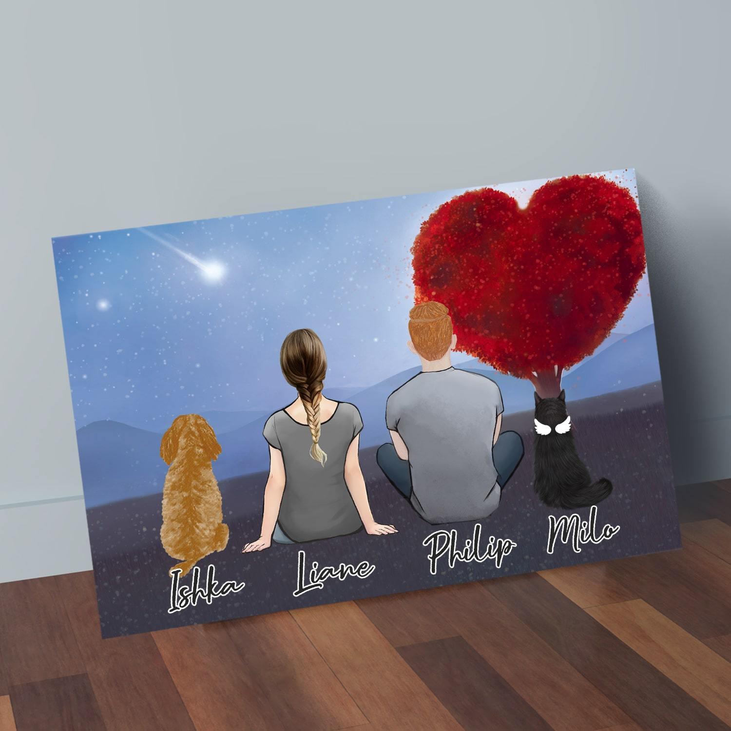Heart Tree Personalized Pet & Owner Wrapped Canvas