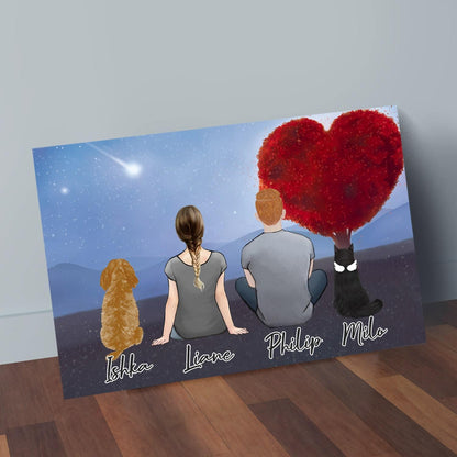 Heart Tree Personalized Pet & Owner Wrapped Canvas