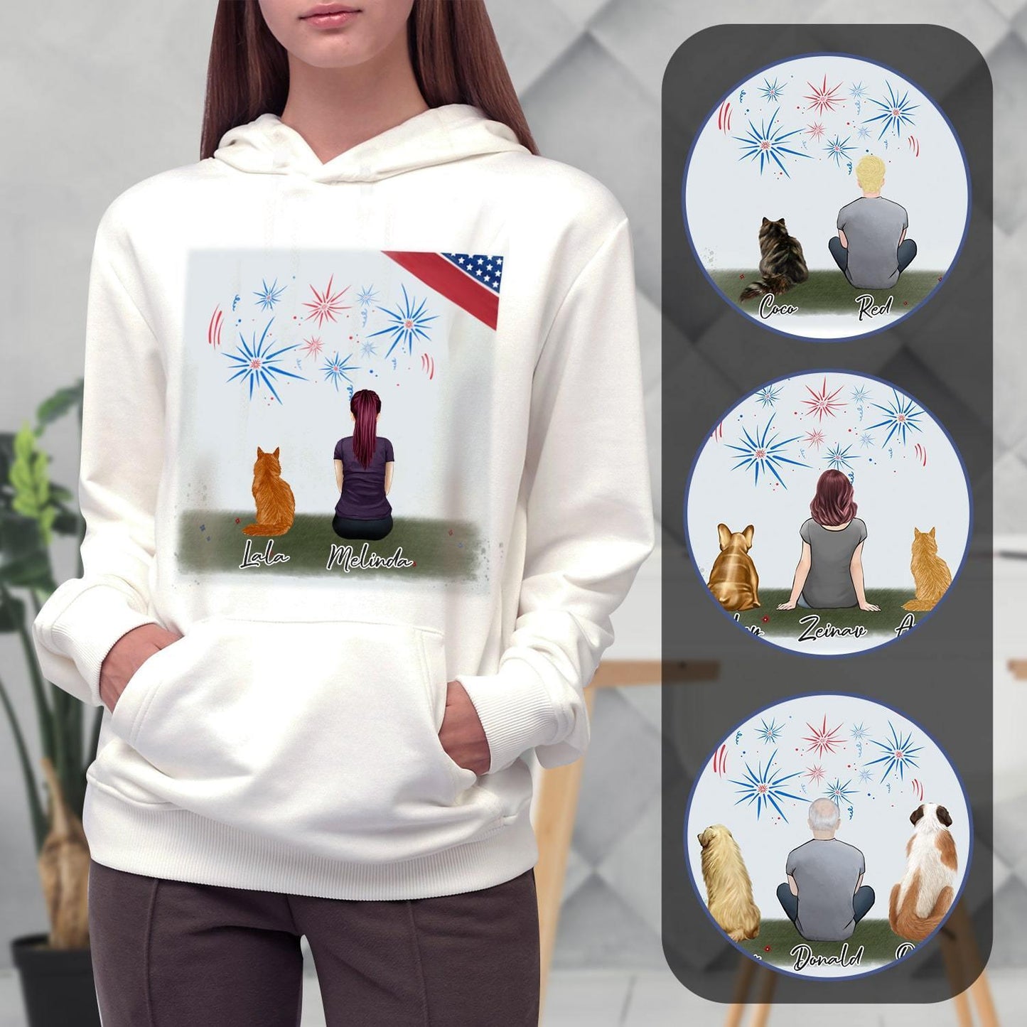 July 4th Personalized Pet & Owner Hoodies