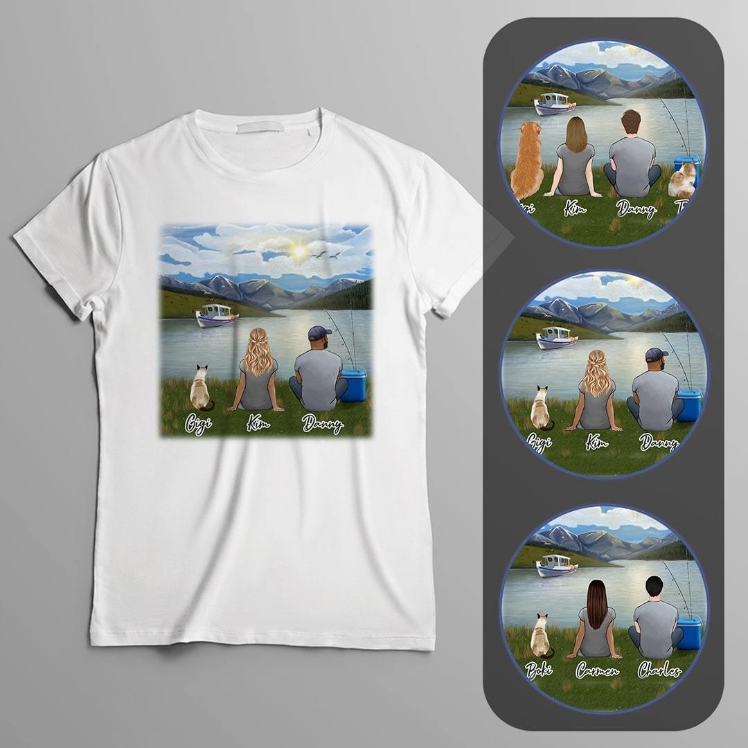 Lake & Boat Personalized Pet & Owner T-Shirt