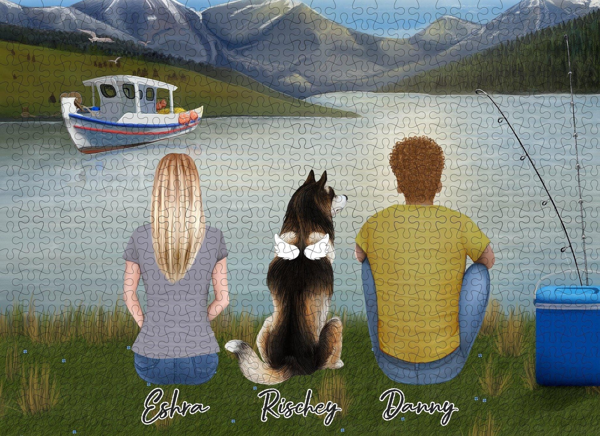 Lake & Mountain Personalized Pet & Owner Puzzle