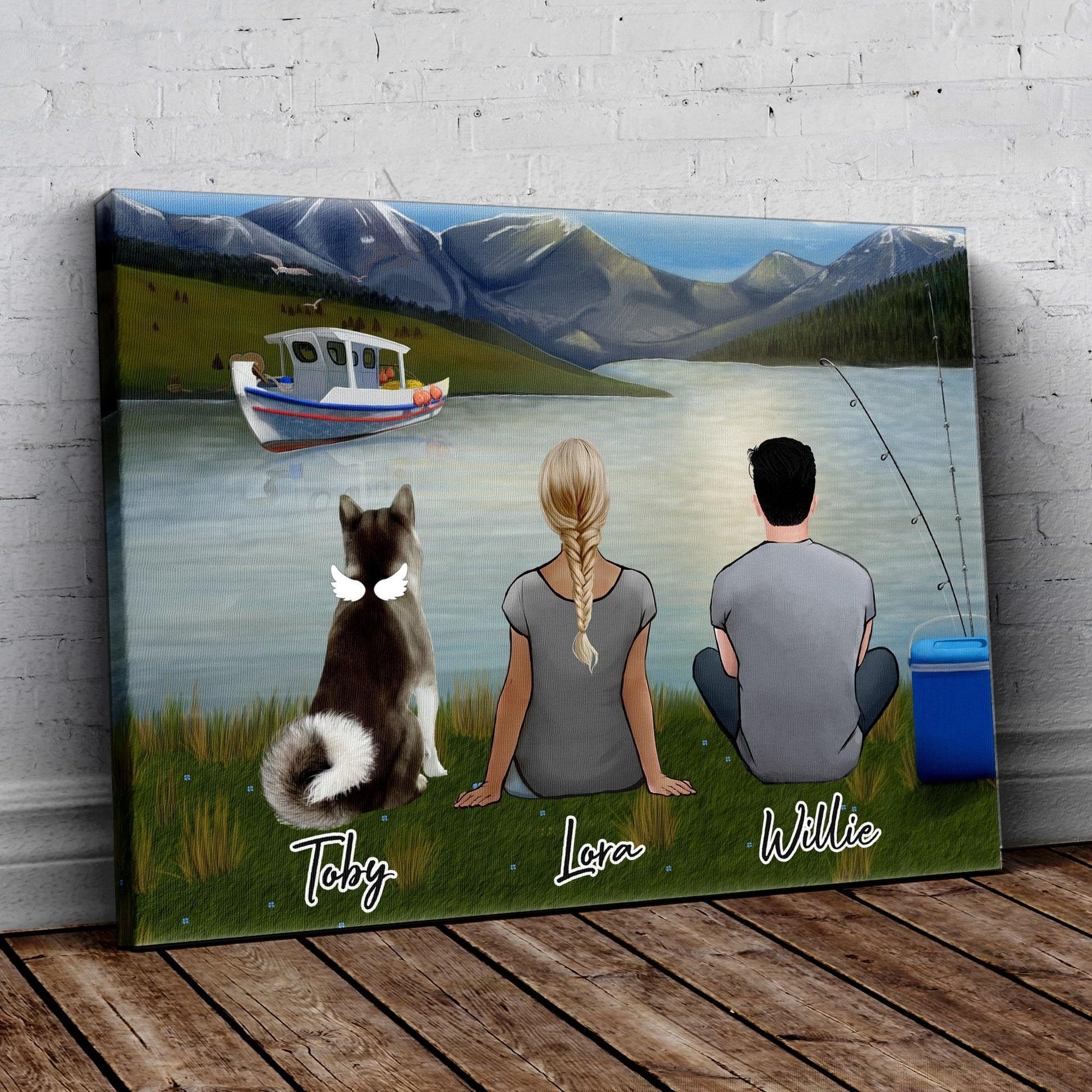 Lake & Mountain Personalized Wrapped Canvas