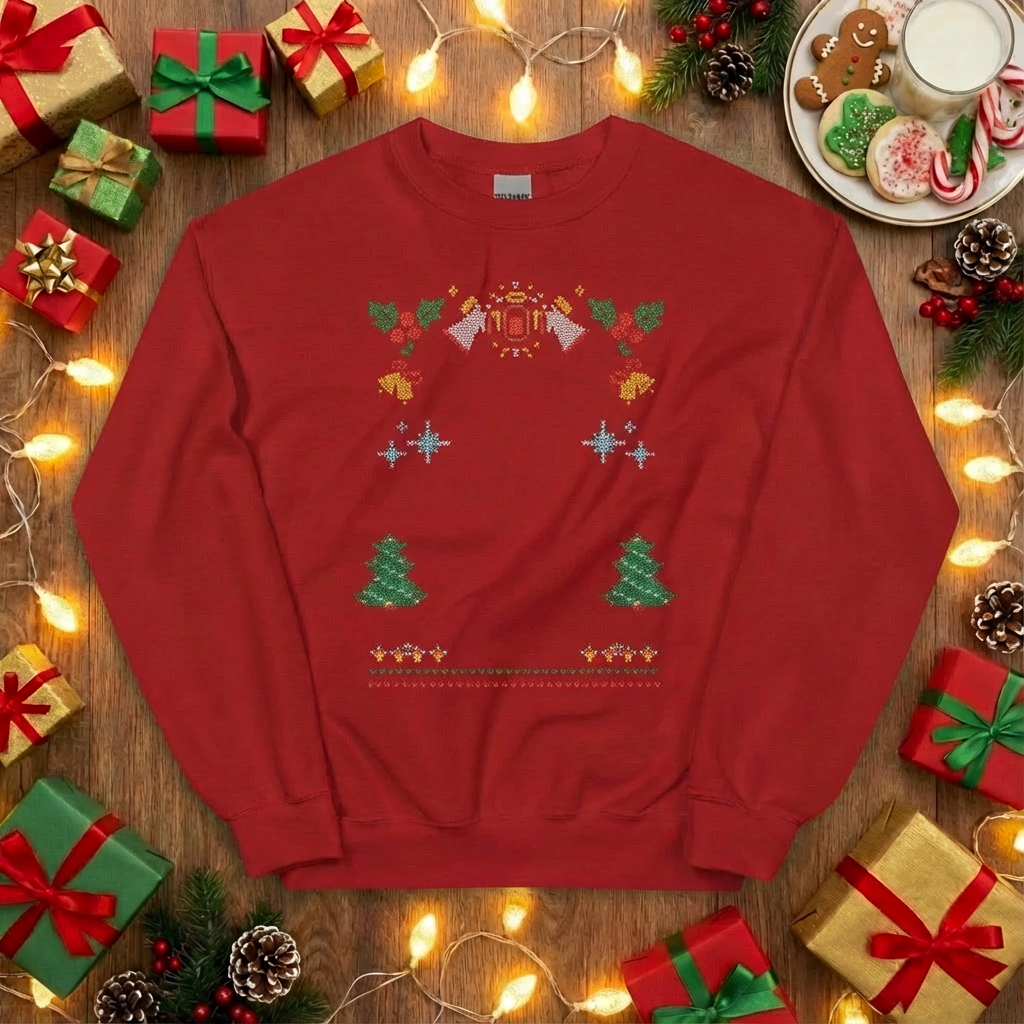 Custom Pet Holiday Sweatshirt - Snow Angels
