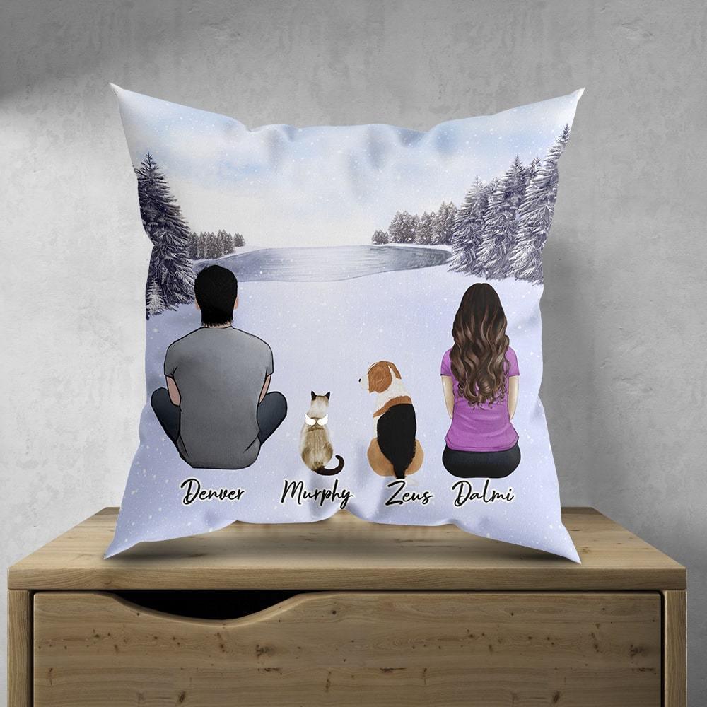 Snow Personalized Pet & Owner Pillow