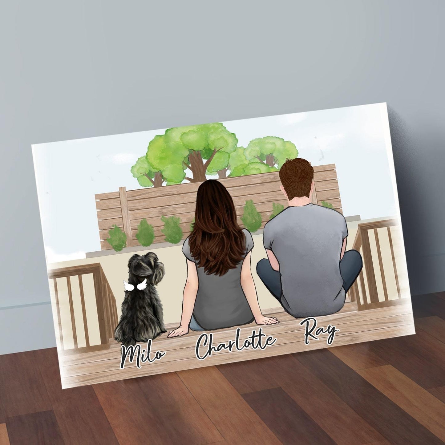 The Backyard Personalized Pet & Owner Wrapped Canvas